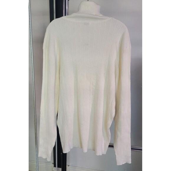 Coofandy Men White Ribbed Turtleneck Sweater Size XL - Picture 1 of 6